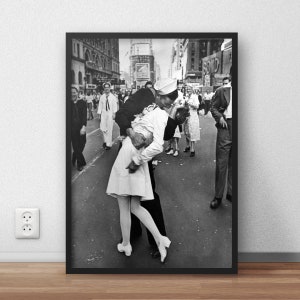 V-J Día en Times Square impresión • beso impresión beso en Times Square beso cartel beso pared arte negro y blanco impresión san valentín día amor arte