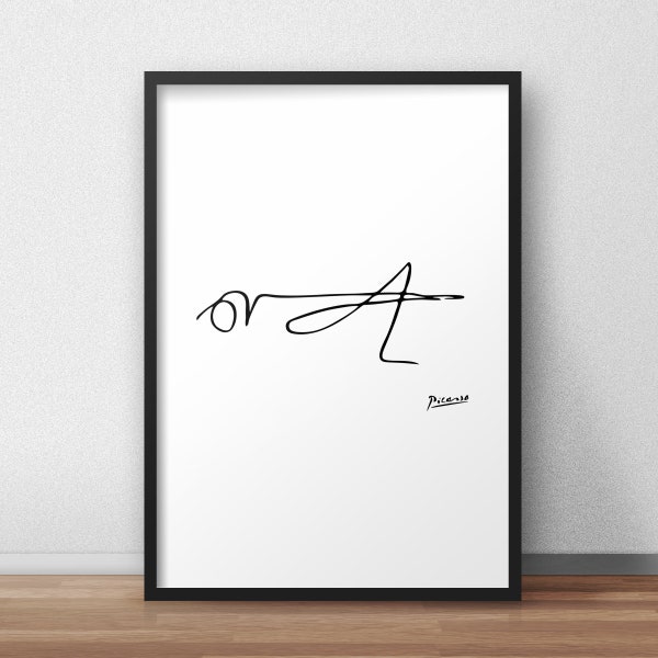 Lámina artística minimalista de saltamontes de Picasso (descarga digital)