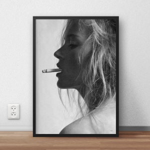 Kate Moss Portrait Print: Fashion Wall Art (Digital Download)