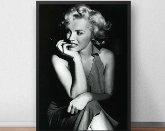 Marilyn Monroe Smiling Photograph, Vintage Fashion Print (Digital Download)