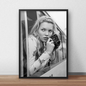 Kate Moss Camera Print: Fashion Wall Art