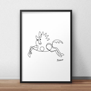 Picasso Horse Art • Picasso Animal Print Picasso Poster Picasso Art Minimalist Art Printable Minimal Art Print Picasso Wall Art