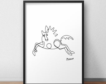 Picasso Horse Art • Picasso Animal Print Picasso Poster Picasso Art Minimalist Art Printable Minimal Art Print Picasso Wall Art