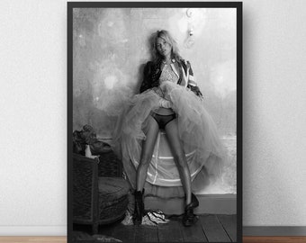 Impression photo tendance Kate Moss : oeuvre d'art murale emblématique (téléchargement numérique)