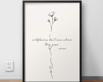 Dolly Parton Quote Print, Minimalist Music Star Poster