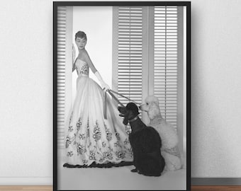Audrey Hepburn Black and White Photo Print