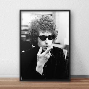 Bob Dylan Poster: Vintage Black & White Music Star Print