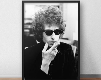 Bob Dylan Poster: Vintage Black & White Music Star Print