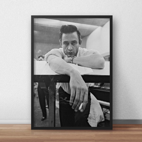 Johnny Cash Zigarrendruck • Johnny Cash Fotografie Johnny Cash Poster Johnny Cash Art Schwarz weiß Druck Johnny Cash Art Johnny Cash Foto