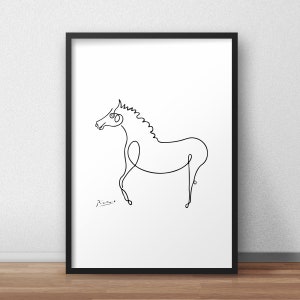 Picasso Pony Art Print: Minimalist Line Art (Digital Download)
