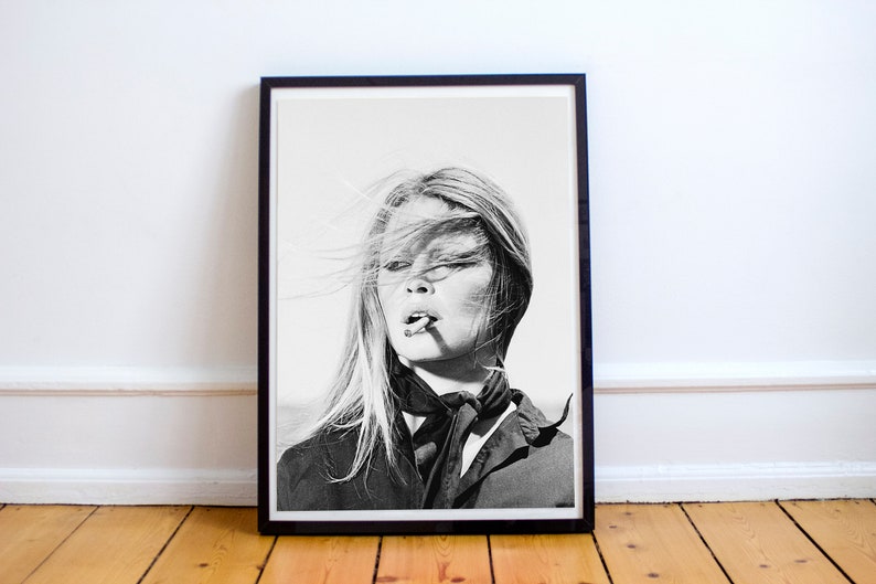 Brigitte Bardot Cigar Art Print Bridget Bardot Smoke Art | Etsy