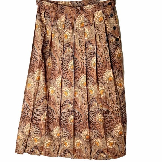 Ben Nevis wool peacock feather pleated skirt sz 12