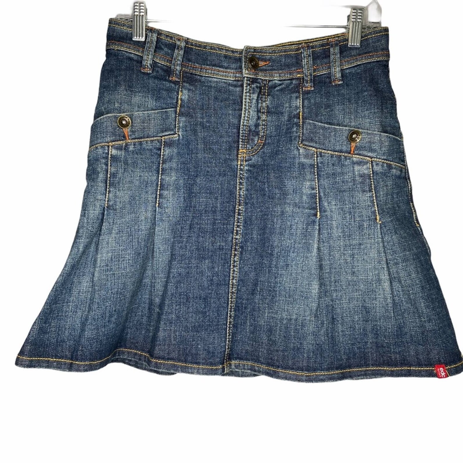 Vintage Y2K Esprit Denim pleated jean skirt | Etsy