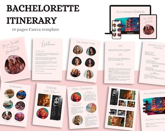 Bachelorette Itinerary Template, Canva Template, Bachelorette Party, Bachelorette Weekend, Bachelorette Planner, Digital Bachelorette Party