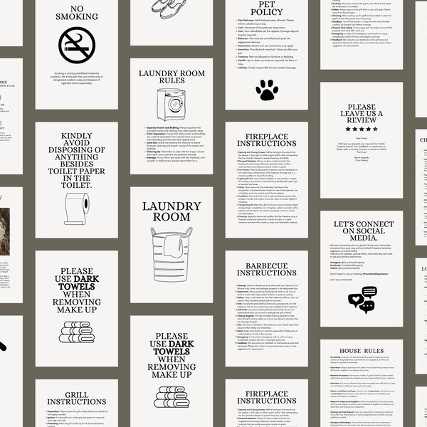 Short Term Rental Templates, Bundle Templates + eBook, Airbnb Success, Airbnb Signs, AIRBNB bundle