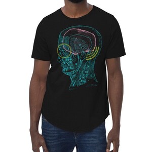 Steady Concentration Men&#39;s Curved Hem T-Shirt