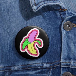 Peeled Pink Banana - Pin Buttons