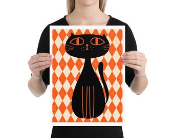 Cool Cat in an Argyle World Poster