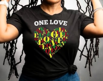 Bob Marley One Love Heart T-Shirt: Unisex Reggae Tee