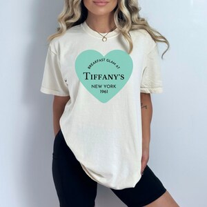Breakfast at Tiffany's, Audrey Hepburn, t-shirt bleu pour femme, chemise glamour, t-shirt Return to Tiffany New York, toile Bella 3001
