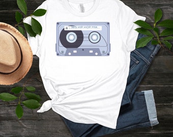 90-tals hiphop-kassettband-t-shirt: Vintage musikälskare-t-shirt