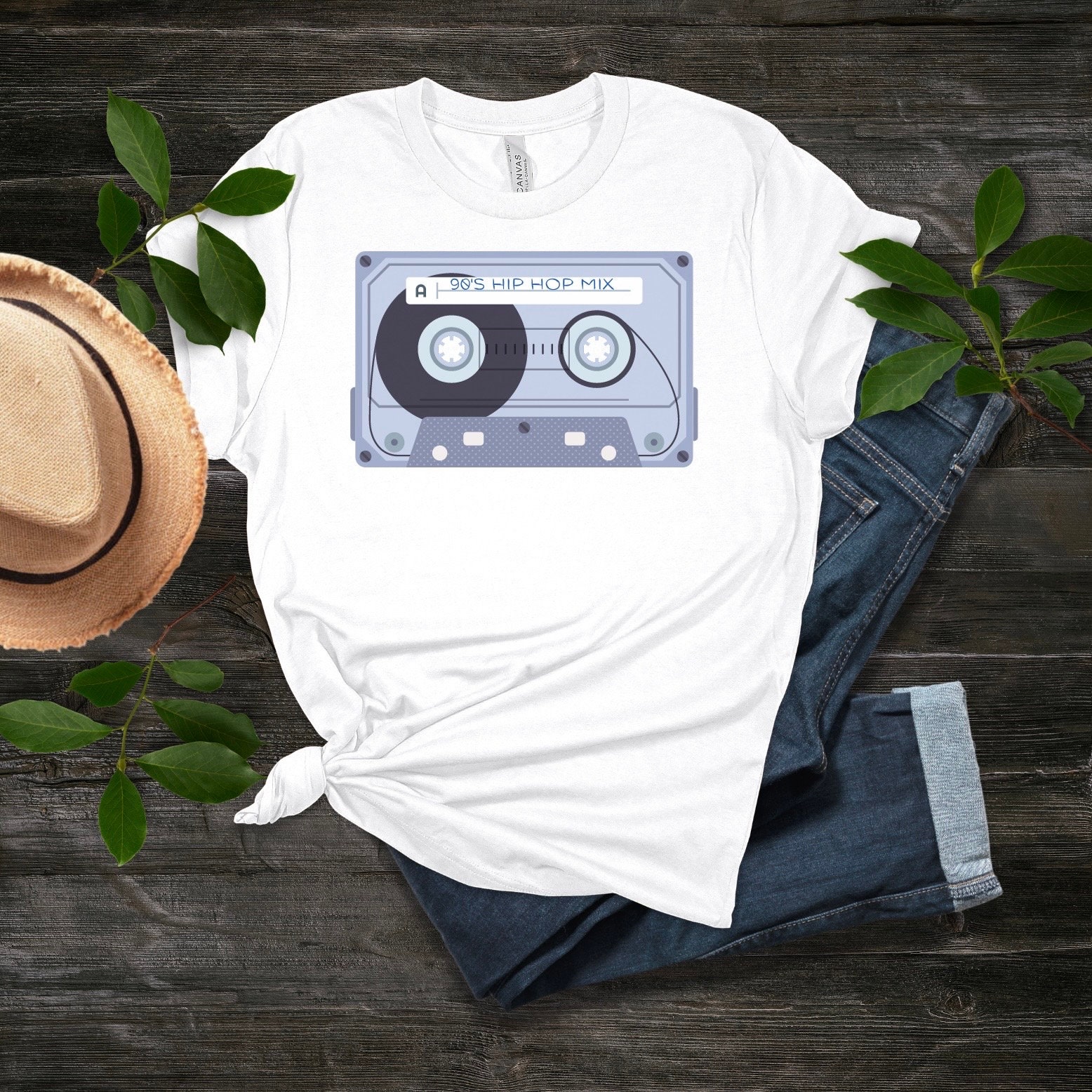 90年代ヒップホップカセットテープTシャツ：ヴィンテージミュージック