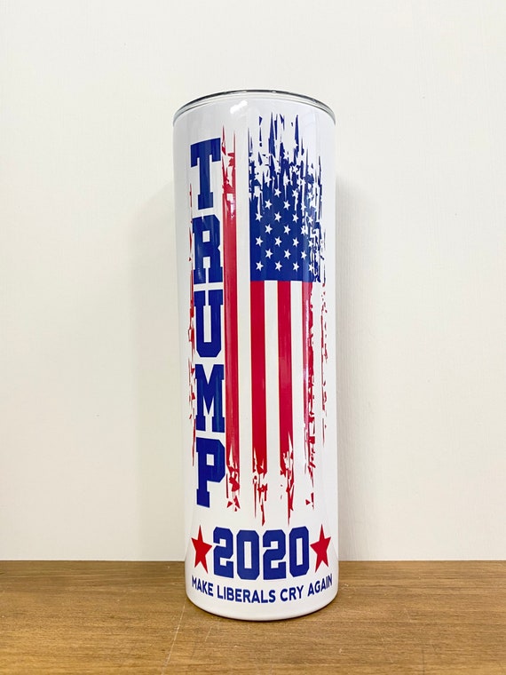 20oz skinny tumbler with lid and straw 2020 trump cup trump MAGA trump2020 mic drop,tears Kayleigh McEnany tumbler