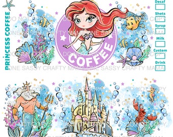 Coffee | Princess Tumbler Wrap | 20oz Tumbler Wrap |  Princess PNG | Fairy Tale Princess | Tumbler png | Download png