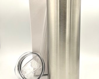 Stainless steel blanks, 20oz straight skinny tumbler with lid and plastic straw, design your own, blanks, epoxy, resin, epoxy tumblers