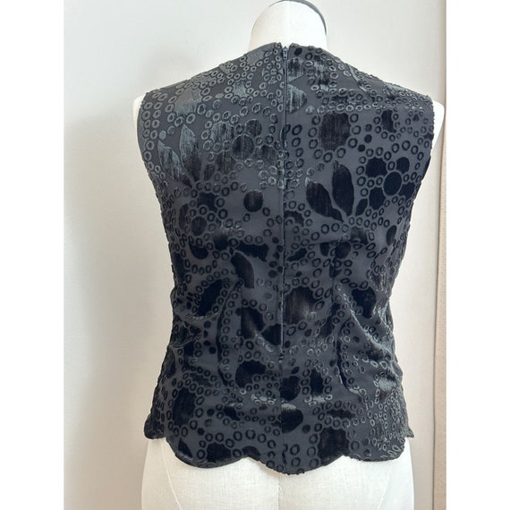 Vintage Handmade Velvet Burnout Sleeveless Back Z… - image 3