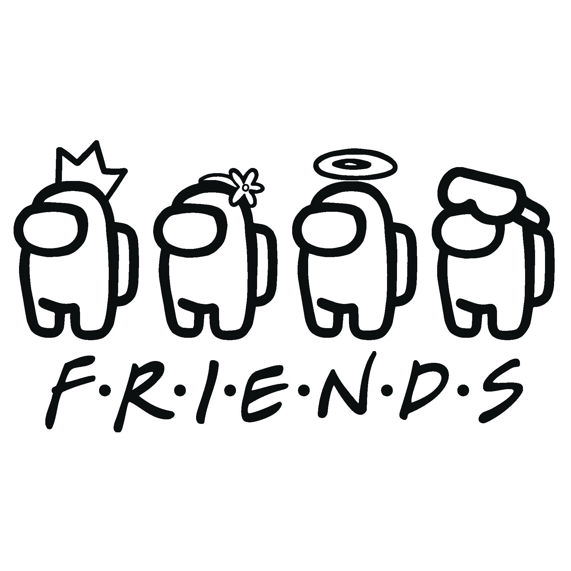 62 FILES Black and white Among Us SVG Bundle Among Us Vector Etsy