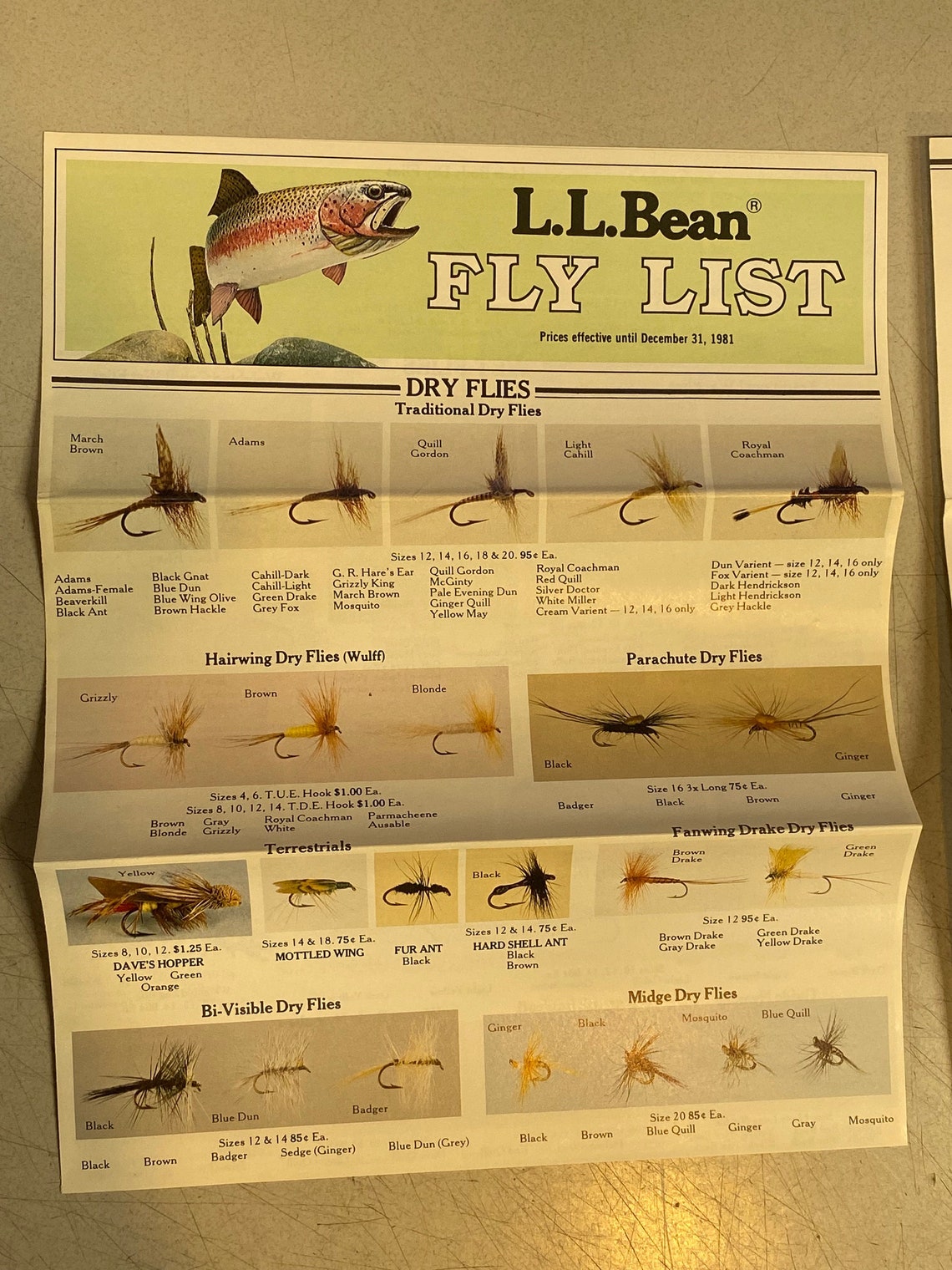 1981 LL Bean Flyers Fly Fishing Fly Tying Etsy