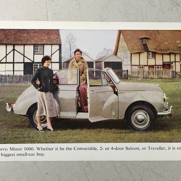 Vintage Morris Minor 1000 Convertible Post card