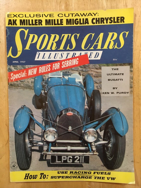 Sports Cars Illustrated Magazine April 1957 Bugatti Etsy