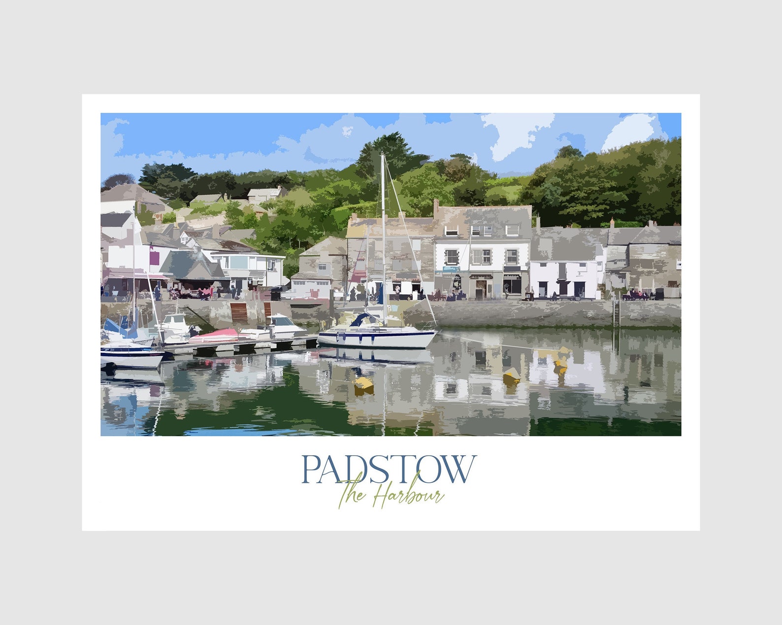 Padstow the Harbour Cornwall Print Cornwall Poster Padstow Etsy
