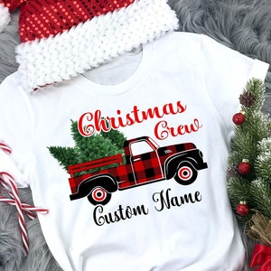 Christmas Crew Shirts, Family Christmas Pajama tops, Christmas Truck, Custom Xmas Shirts, Personalized  Family Shirts, Christmas Tee CH4
