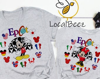 Disney Epcot Shirt, Weltreisender, Disney Trip Passende Shirts, Epcot Minnie Mickey Shirt, Disney Familie Shirts, Epcot Shirts DL105