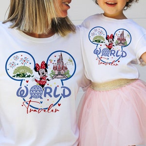 Disney Epcot Shirt,  World Traveler, Disney Trip Matching Shirts, Epcot Minnie Mickey Shirt, Disney Family Shirts, Epcot Shirts DL143