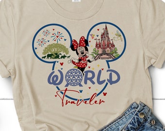 Disney Epcot Shirt, Weltreisender, Disney Reise Passende Shirts, Epcot Minnie Mickey Shirt, Disney Familienshirts, Epcot Shirts DL143