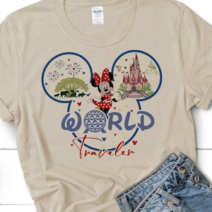 Disney Epcot Shirt,  World Traveler, Disney Trip Matching Shirts, Epcot Minnie Mickey Shirt, Disney Family Shirts, Epcot Shirts DL143