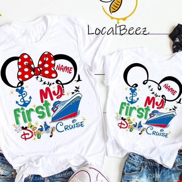 Mi primer crucero de Disney, camisetas de cruceros de Disney, camisetas de Disney a juego, camisetas de cruceros de Minnie/Mickey, camisetas a juego de cruceros de Disney DL97