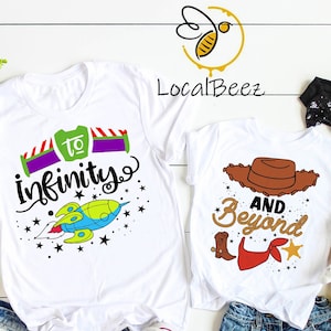 To infinity and Beyond Shirts, Toy Story matching shirts, Andy shirt, Disney Matching Shirts, Buzz shirt, Woody Shirt, Toy Story Birthday 89