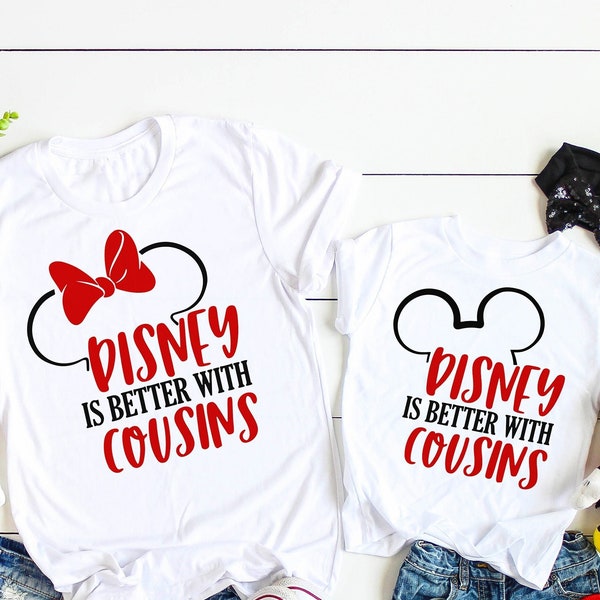 Chemise Disney, Disney est meilleur avec des cousins, chemises assorties de cousins Disney, chemises assorties de la famille Disney DL029