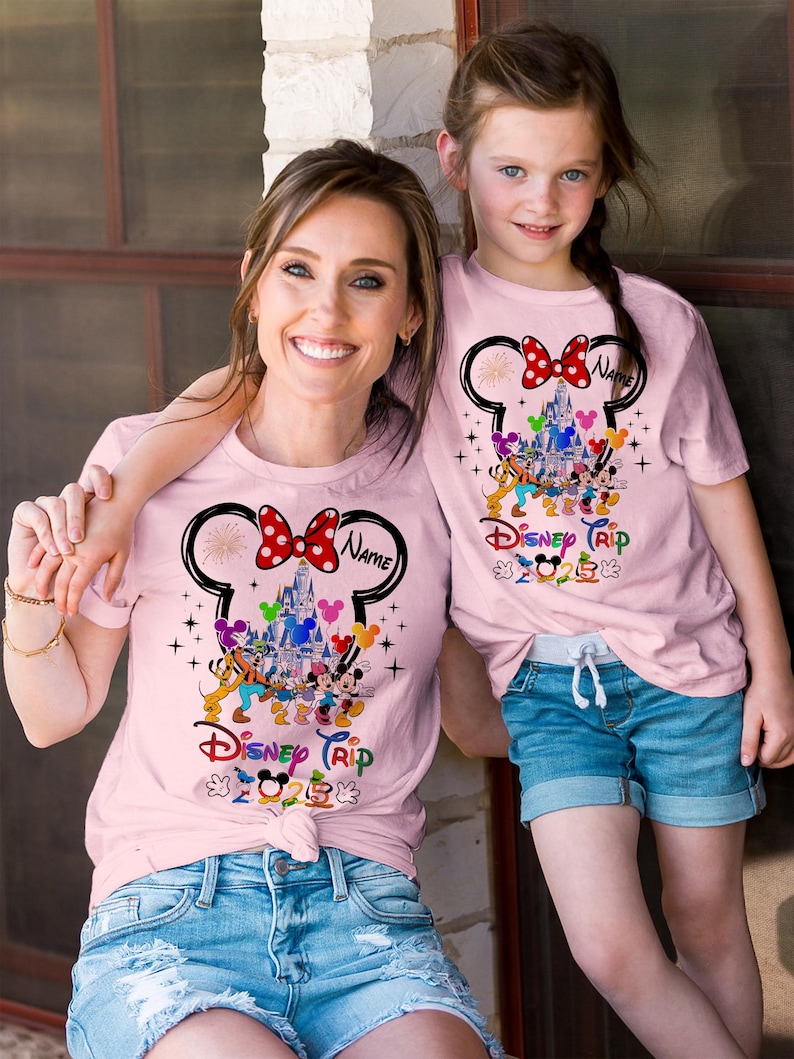 Personalized Disney Trip Shirts, Disneyland Shirts, Disney Vacation T-shirt, Disney Family Matching Shirt, Magical Castle Shirt, Disneyworld image 2