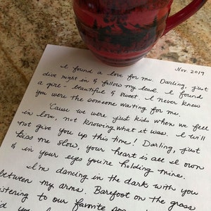 Regalo per lui, regalo per lei, lettera scritta a mano, lettera d’amore scritta a mano, su misura, personalizzato