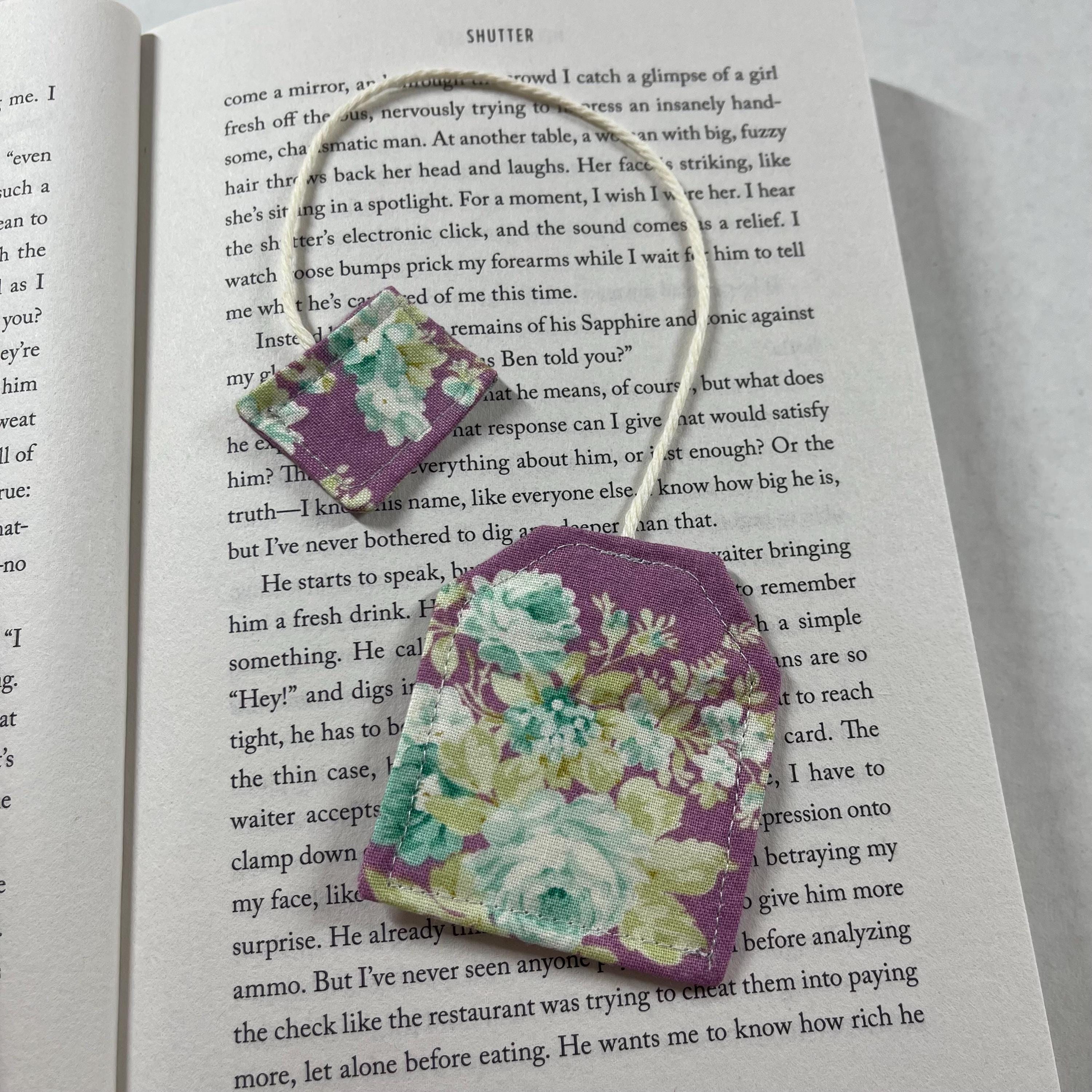 Tea Bag Bookmark, Cottage Floral Design, Tea Lover, Book Lover ...
