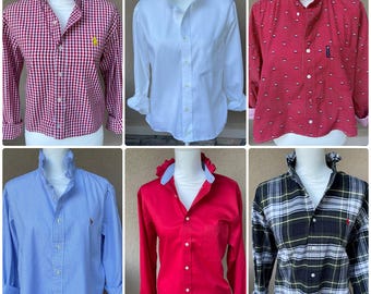 Ralph Lauren Ruffle Collar, Reworked Shirt, Handmade, Upcycled, Country Club, Heirloom, One of a Kind