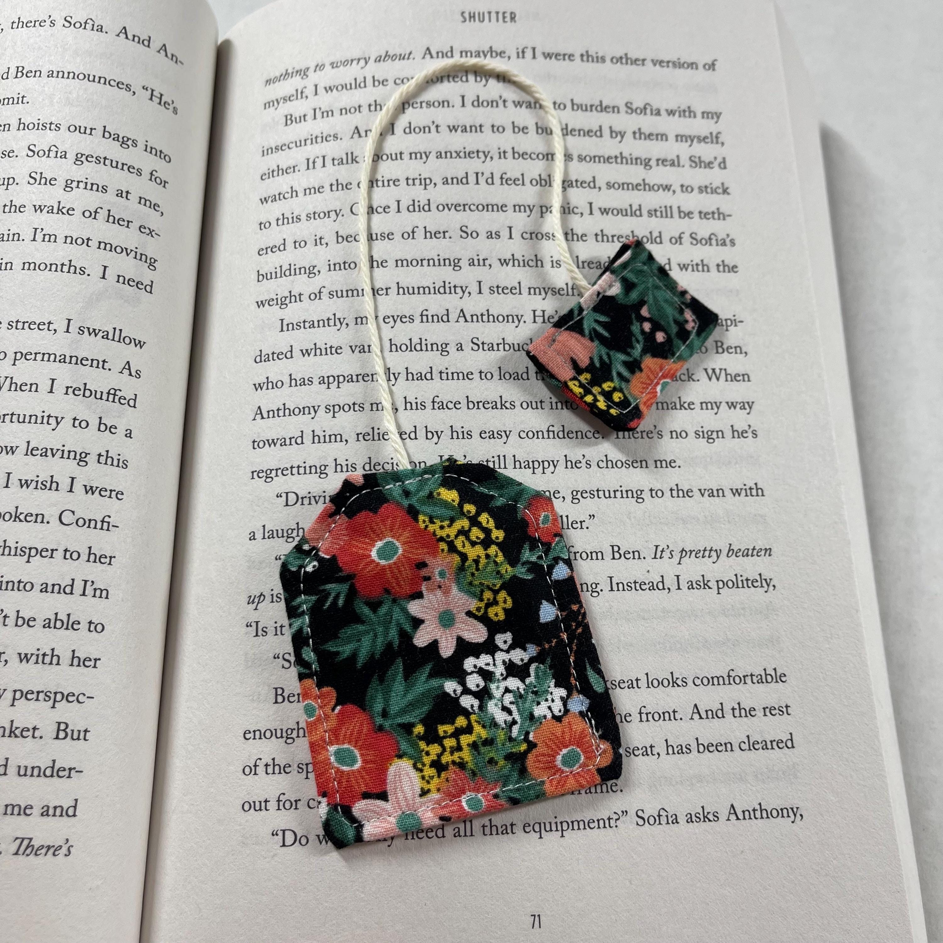 Tea Bag Bookmark, Cottage Floral Design, Tea Lover, Book Lover ...