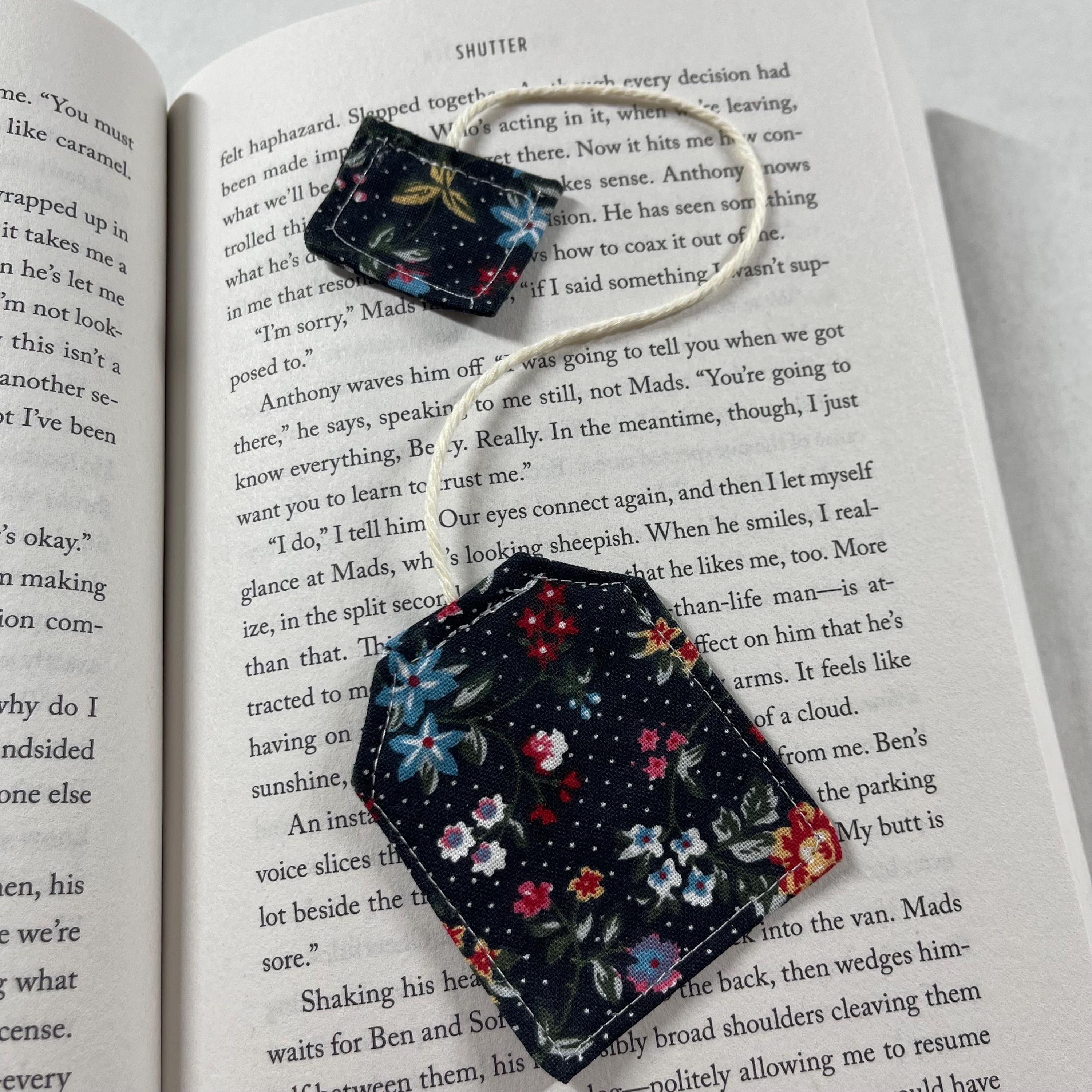 Tea Bag Bookmark, Cottage Floral Design, Tea Lover, Book Lover ...