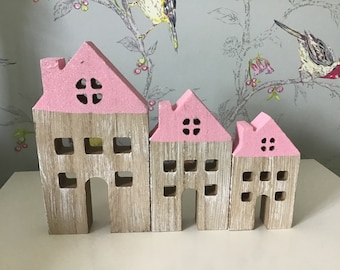 NEW Wooden Houses - Ornament - Home Decor - Gift